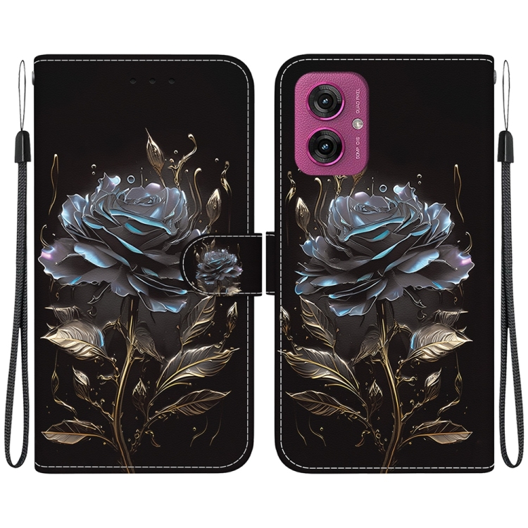 E-shop ART Peňaženkový kryt pre Motorola Moto G55 5G BLACK ROSE