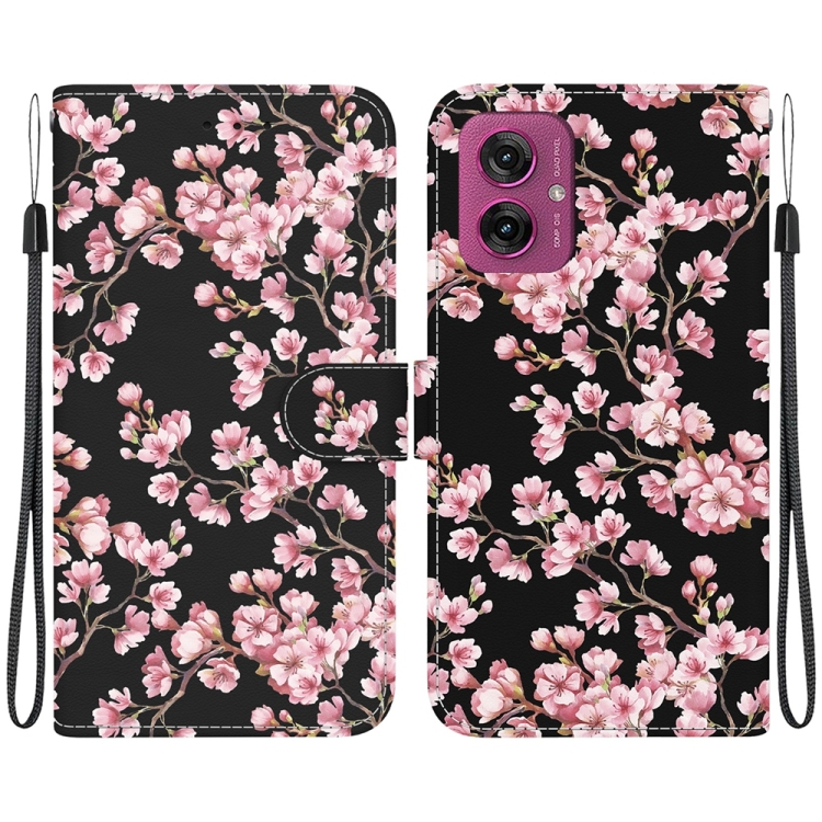 E-shop ART Peňaženkový kryt pre Motorola Moto G55 5G PLUM BLOSSOM
