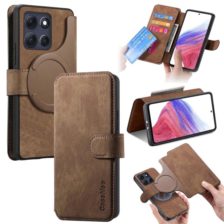 E-shop CASENEO Peňaženkové puzdro pre Motorola Moto G86 Power 5G hnedé