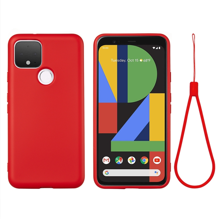 E-shop RUBBER Ochranný kryt pre Google Pixel 4a 5G červený