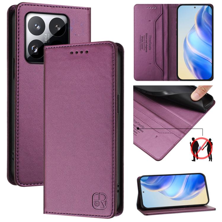 E-shop RINA Zaklápacie puzdro pre Xiaomi 15T tmavofialové