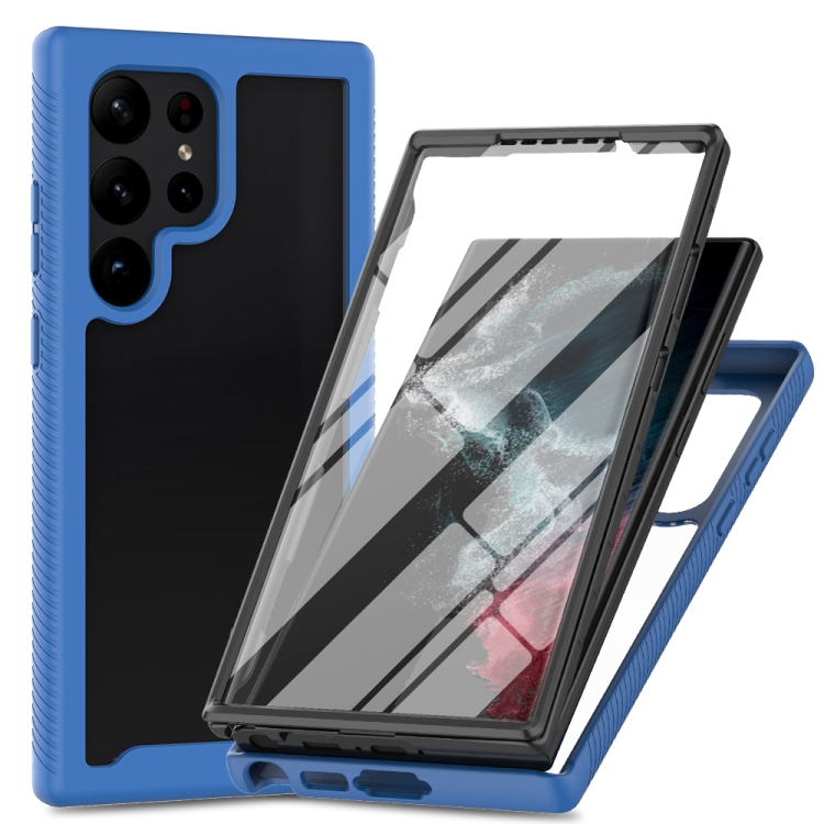 E-shop DUAL Obojstranný kryt s fóliou Samsung Galaxy S24 Ultra 5G tmavomodrý