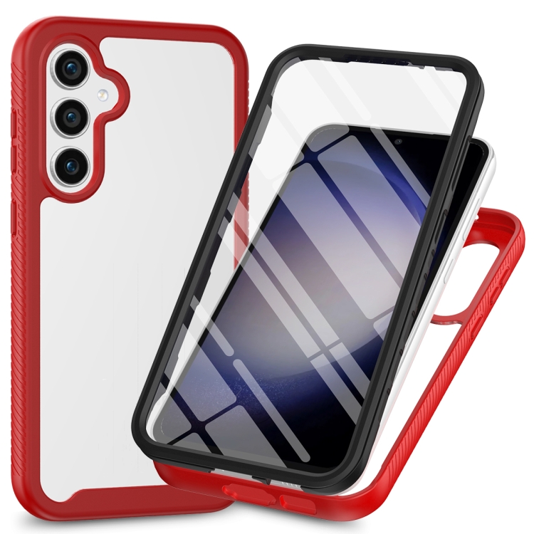 E-shop DUAL Obojstranný kryt s fóliou Samsung Galaxy S24 FE 5G červený