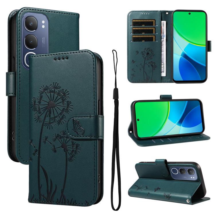 E-shop ART DANDELION Peňaženkové puzdro pre Vivo Y19s tmavozelené