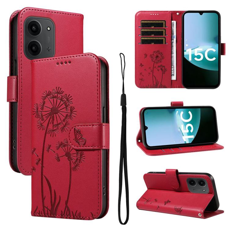 E-shop ART DANDELION Peňaženkové puzdro pre Xiaomi Redmi 15C / Redmi 15C 5G červené