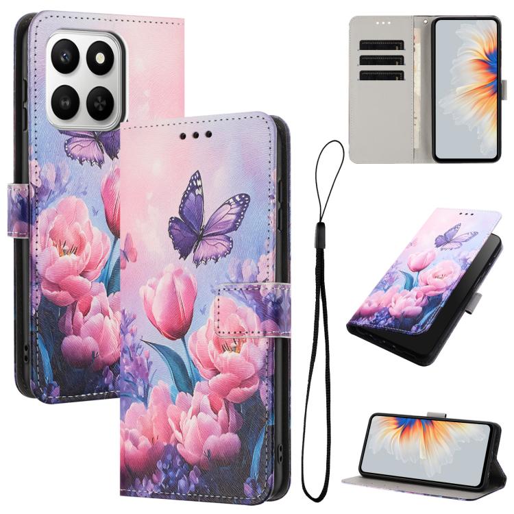 E-shop ART Peňaženkový kryt pre Honor 400 Smart 5G / Honor X7d PINK BUTTERFLY