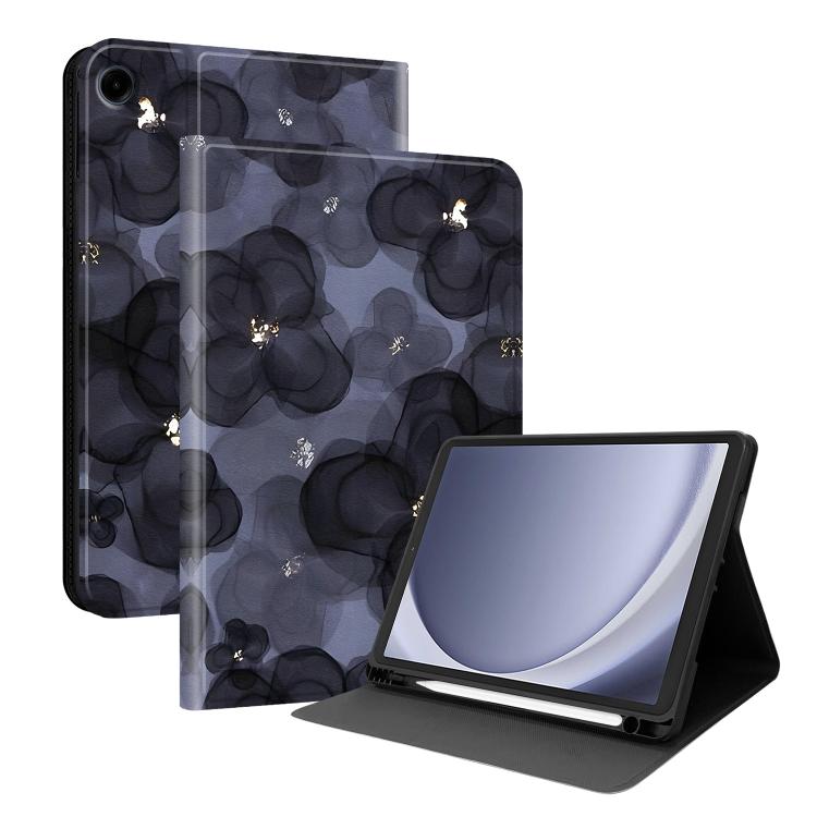 E-shop ART Zaklápacie puzdro pre Samsung Galaxy Tab A9 / Galaxy Tab A11 INK BLUE FLOWERS