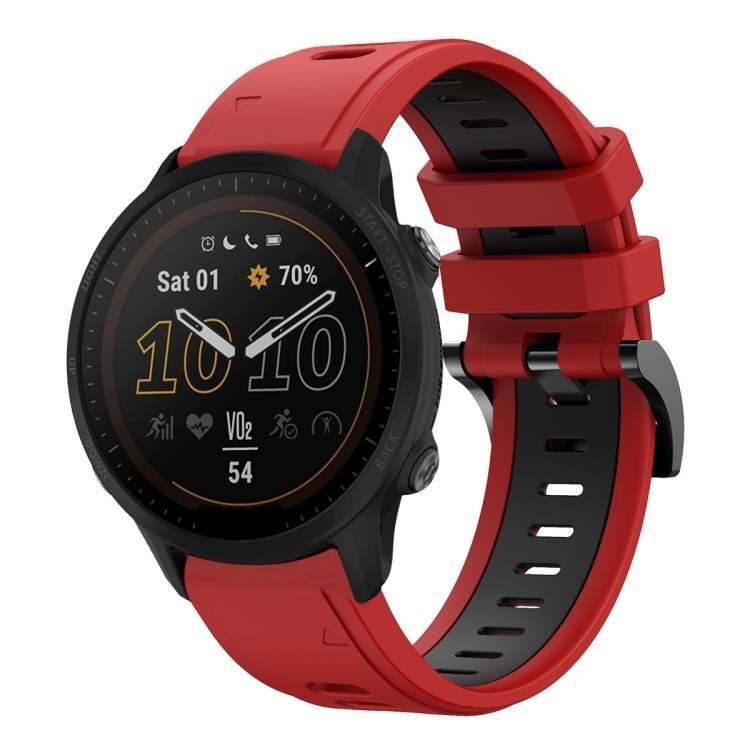 E-shop SPORTY Vymeniteľný silikónový remienok Garmin Forerunner 955 RED-BLACK