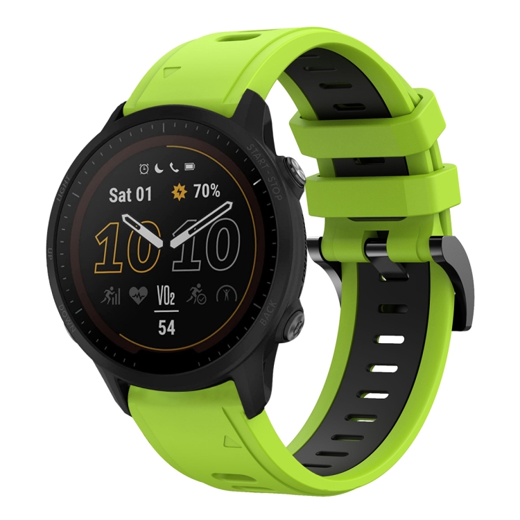 E-shop SPORTY Vymeniteľný silikónový remienok Garmin Forerunner 955 LIME GREEN-BLACK