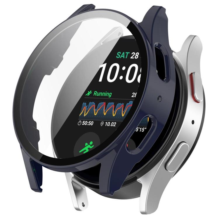 E-shop PC FULL COVER Plastový kryt so sklom pre Samsung Galaxy Watch 7 40mm tmavomodrý