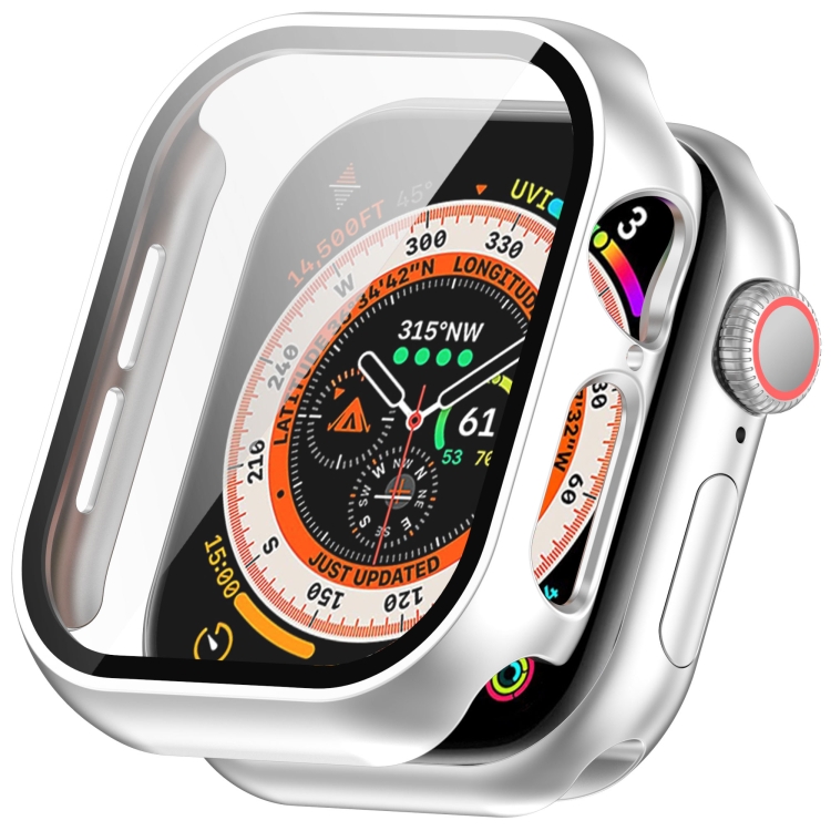 E-shop PC FULL COVER Plastový kryt so sklom pre Apple Watch 10 / 11 42mm strieborný