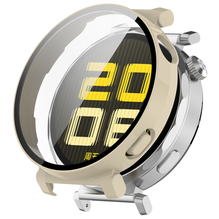 E-shop FULL COVERAGE Plastový kryt so sklom pre Huawei Watch GT 5 41mm béžový
