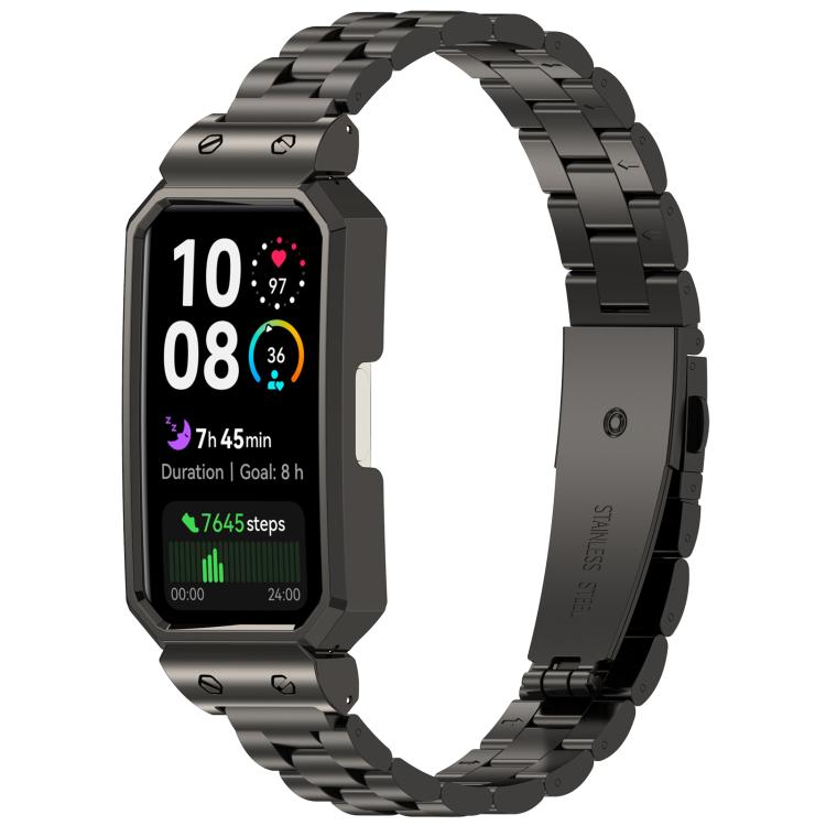 E-shop CLASSIC Kovový remienok + ochranný kryt pre Huawei Band 10 / Band 9 čierny