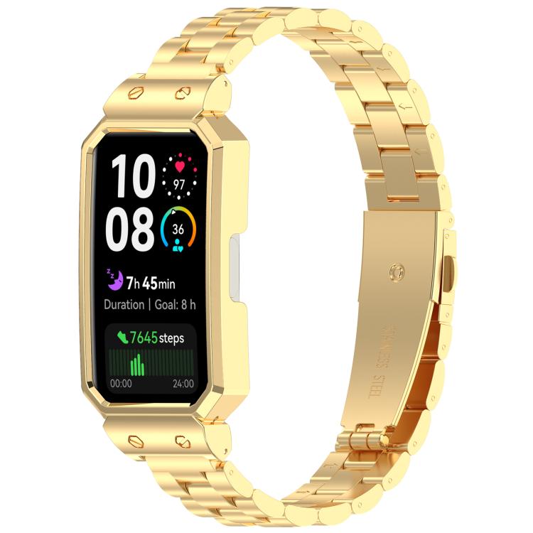 E-shop CLASSIC Kovový remienok + ochranný kryt pre Huawei Band 10 / Band 9 zlatý