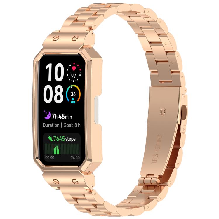 E-shop CLASSIC Kovový remienok + ochranný kryt pre Huawei Band 10 / Band 9 ROSE GOLD