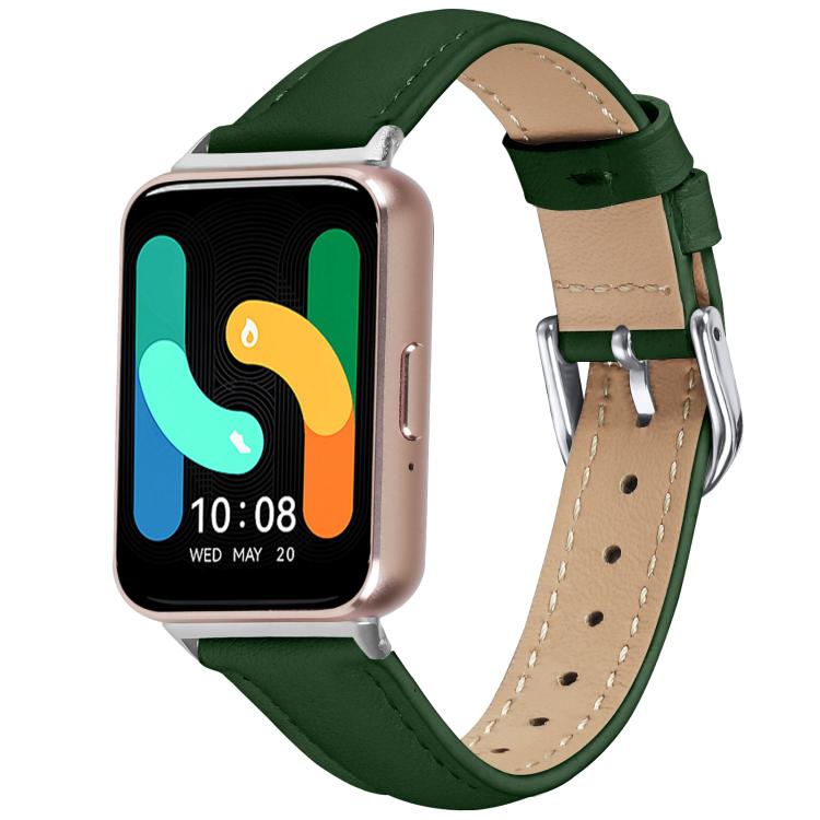 E-shop LEATHER Kožený remienok pre Samsung Galaxy Fit3 tmavozelený