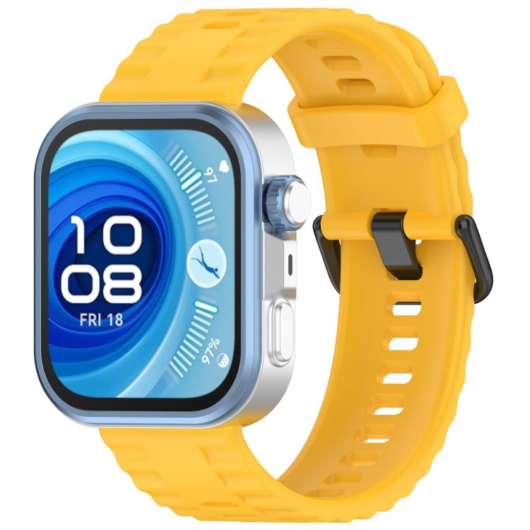 E-shop RIBBED Silikónový remienok pre Huawei Watch Fit 4 / Fit 4 Pro žltý