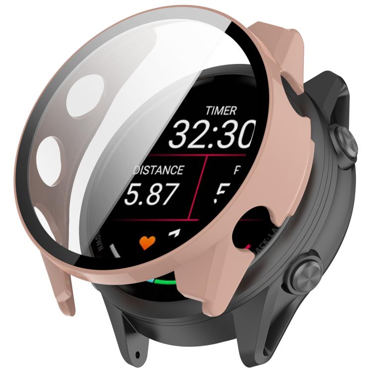 E-shop PC FULL COVER Plastový kryt so sklom pre Garmin Forerunner 970 ružový
