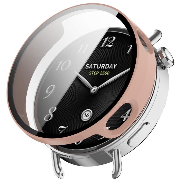 E-shop PC FULL COVER Plastový kryt so sklom pre Xiaomi Watch S4 41mm ružový