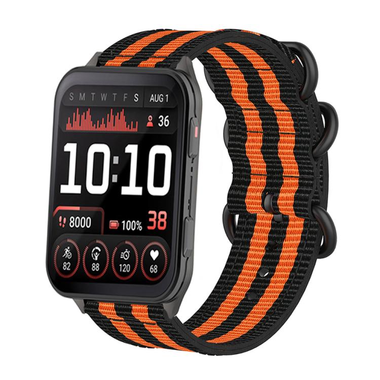 E-shop NYLON Vymeniteľný remienok pre Garmin Venu X1 BLACK-ORANGE