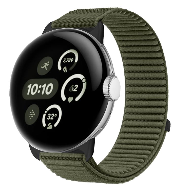 E-shop NYLON Vymeniteľný remienok pre Google Pixel Watch / Pixel Watch 2 / Pixel Watch 3 41mm / Pixel Watch 4 41mm tmavozelený