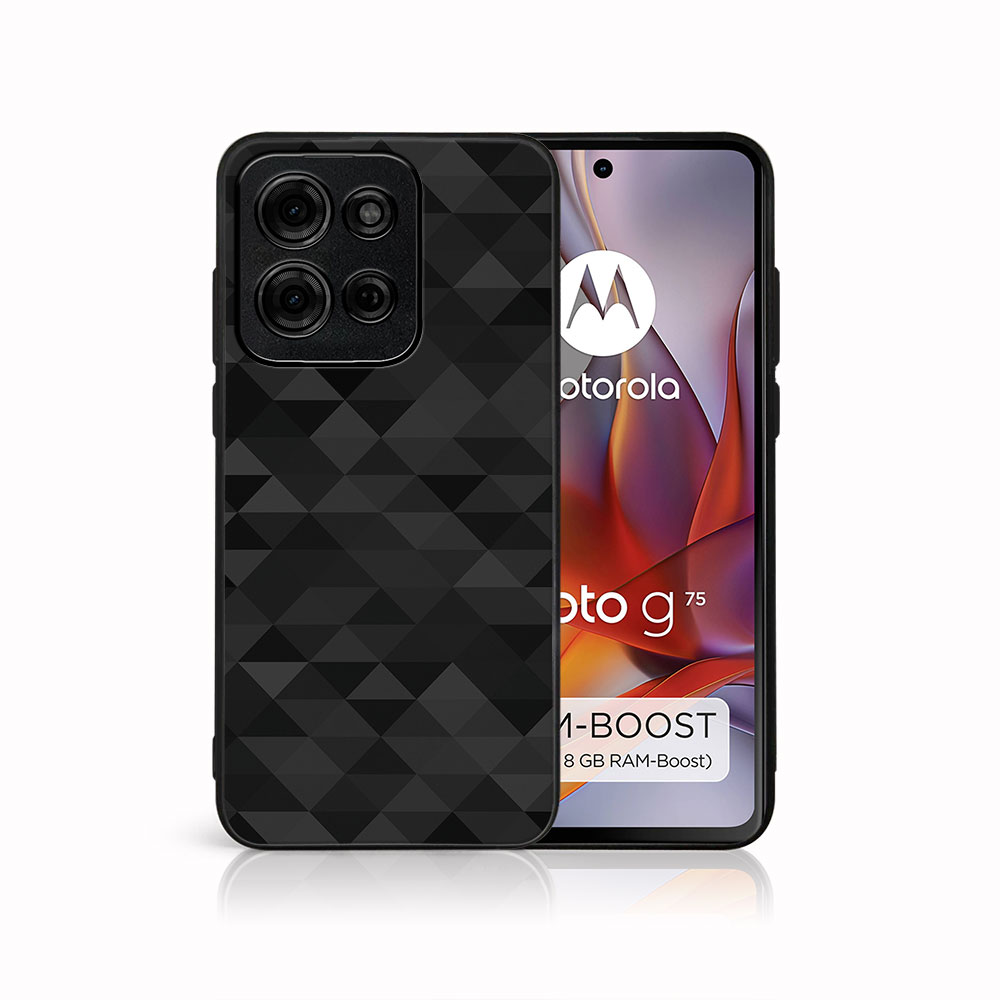 E-shop MY ART Ochranný kryt pre Motorola Moto G75 5G BLACK TRIANGLES (232)