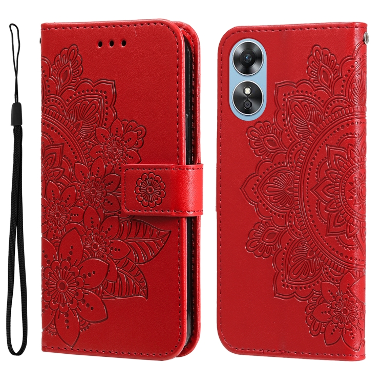 E-shop ART MANDALA Peňaženkové puzdro Oppo A17 červené