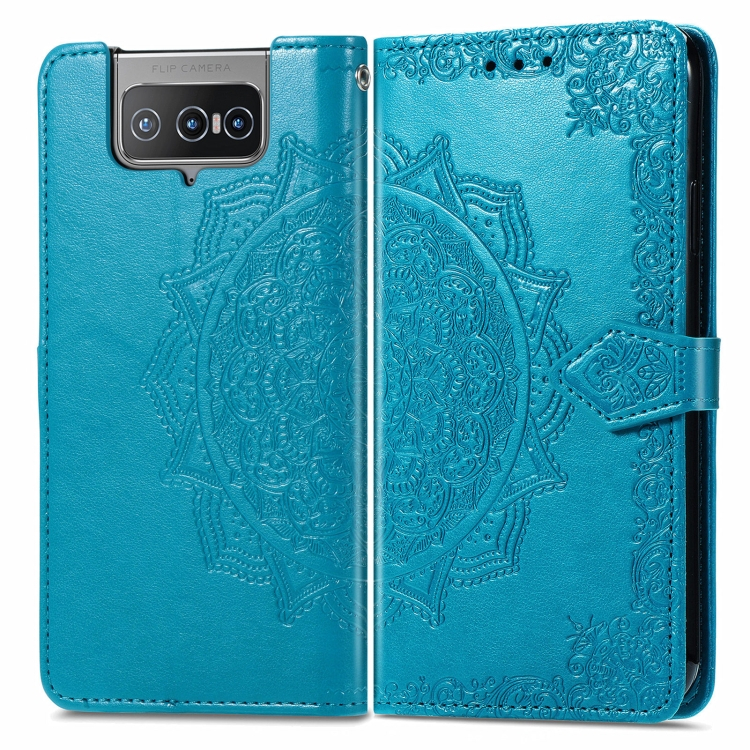 FORCELL ART Peňaženkový kryt Asus Zenfone 8 Flip (ZS672KS) ORNAMENT modrý