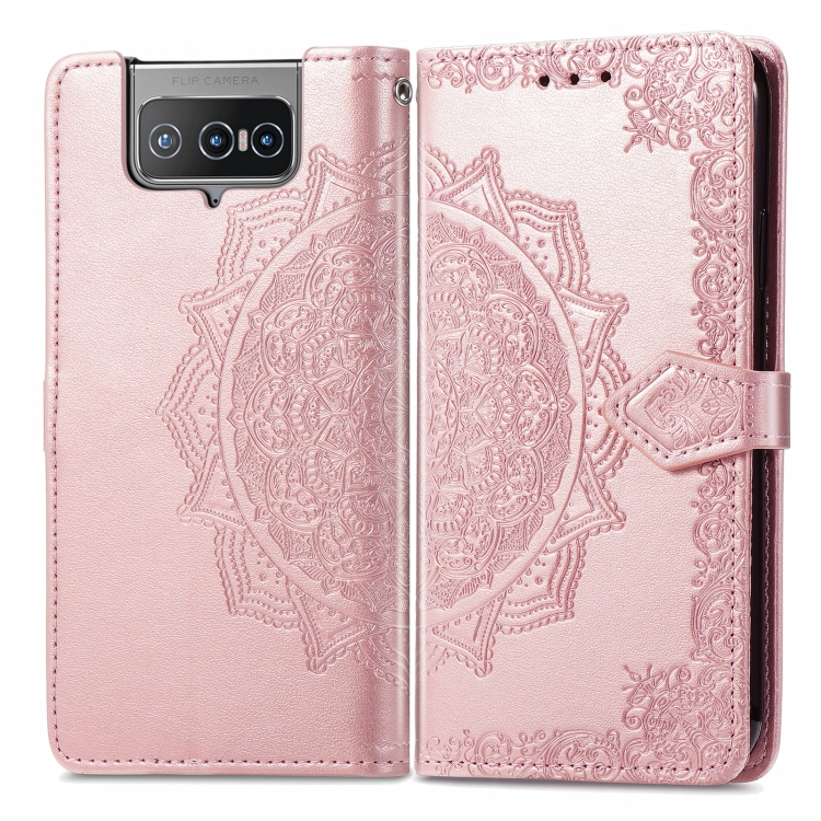 FORCELL ART Peňaženkový kryt Asus Zenfone 8 Flip (ZS672KS) ORNAMENT ružový