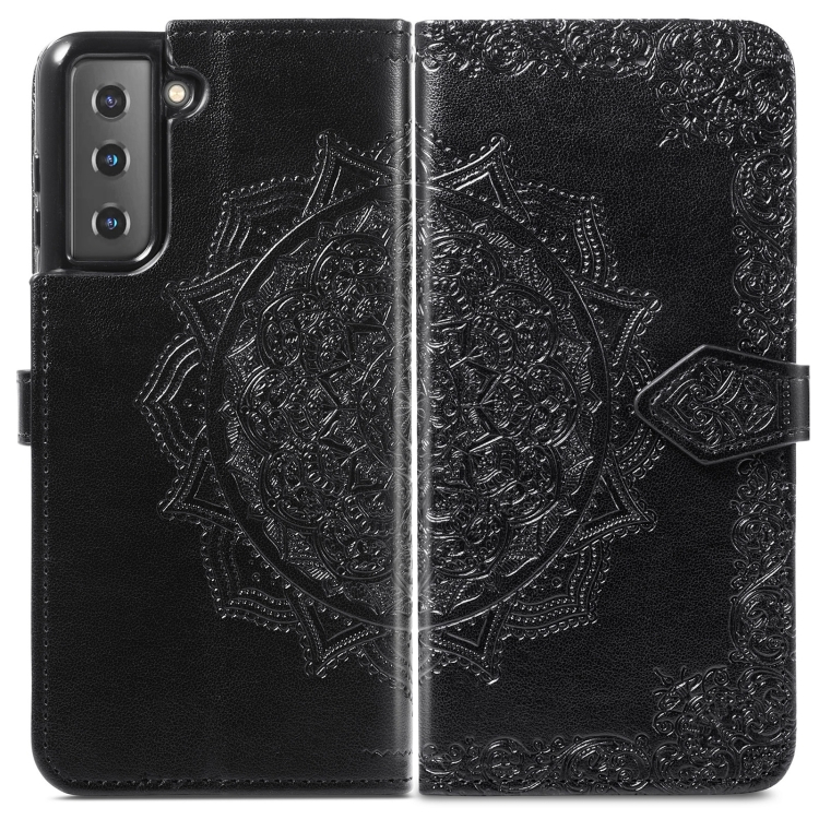 E-shop ART Peňaženkový kryt Samsung Galaxy S22 Plus 5G ORNAMENT čierny