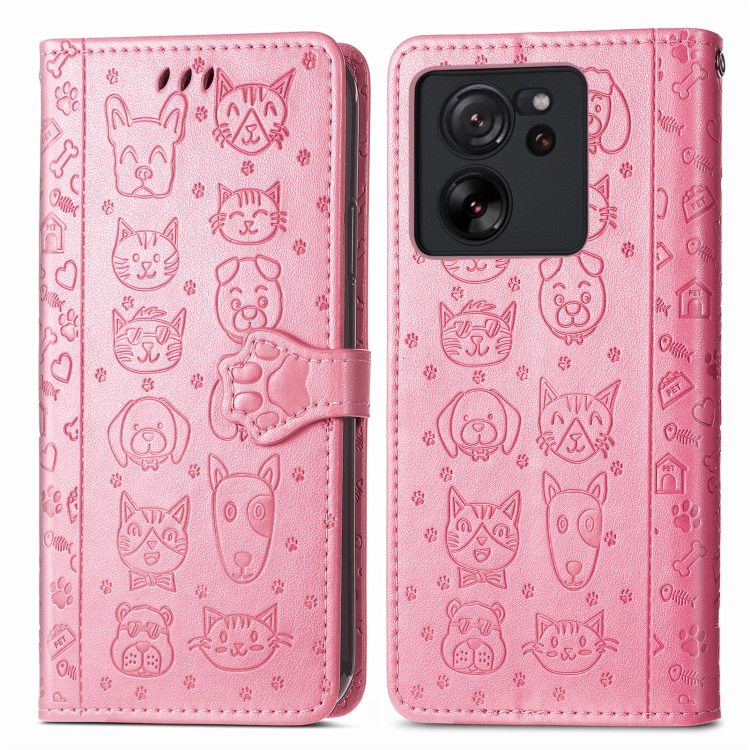 E-shop ART Peňaženkový kryt Xiaomi 13T / 13T Pro ANIMALS ružový