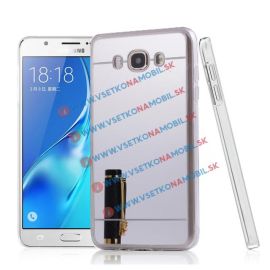Zrkadlový silikónový obal Samsung Galaxy J7 2016 strieborný
