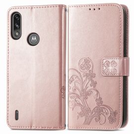 ART Peňaženkový kryt Motorola E7 Power / E7i Power FLOWERS ružový