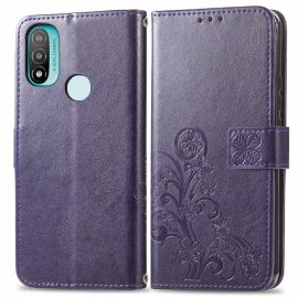 ART Peňaženkový kryt Motorola Moto E20 / E30 / E40 FLOWERS fialový