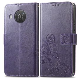 ART Peňaženkový kryt Nokia X10 / X20 FLOWERS fialový