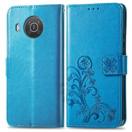 ART Peňaženkový kryt Nokia X10 / X20 FLOWERS modrý
