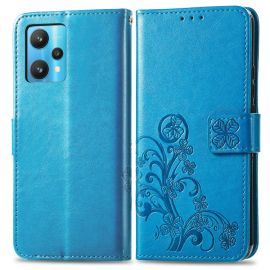 ART Peňaženkový kryt Realme 9 Pro / Realme 9 5G FLOWERS modrý