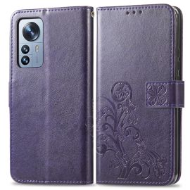 ART Peňaženkový kryt Xiaomi 12 Pro FLOWERS fialový