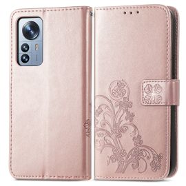 ART Peňaženkový kryt Xiaomi 12 Pro FLOWERS svetloružový