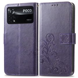 ART Peňaženkový kryt Xiaomi Poco X4 Pro 5G FLOWERS fialový
