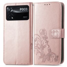 ART Peňaženkový kryt Xiaomi Poco X4 Pro 5G FLOWERS svetloružový