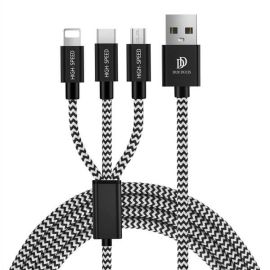 DUX 3V1 Kábel (USB Typ-C / Lightning / microUSB)