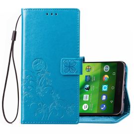 ART Peňaženkový obal Motorola Moto G6 Play FLOWER modrý