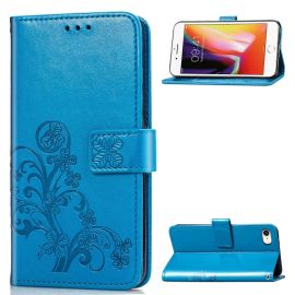 ART Peňaženkový kryt Apple iPhone SE 2022 / 2020 FLOWERS modrý