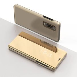 MIRROR Zaklápací kryt Samsung Galaxy A50 zlatý