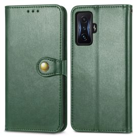 LEATHER BUCKLE Peňaženkový obal Xiaomi Poco F4 GT zelený