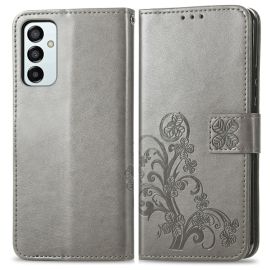 ART Peňaženkový kryt Samsung Galaxy M23 5G FLOWERS šedý