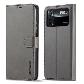 IMEEKE Peňaženkový kryt Xiaomi Poco X4 Pro 5G šedý