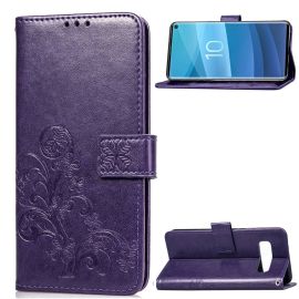 ART Peňaženkový obal Samsung Galaxy S10e FLOWER fialový