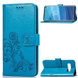 ART Peňaženkový obal Samsung Galaxy S10e FLOWER modrý
